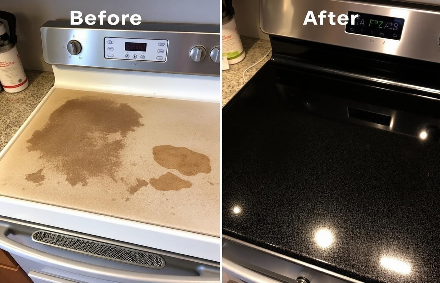 Kitchen stovetop deep clean